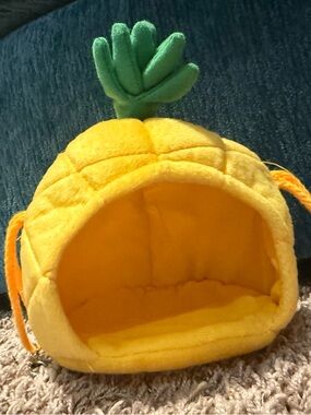 Plush Pineapple small animal/ Pet Bed - Yellow & Green